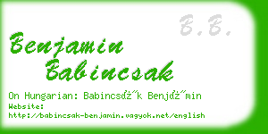 benjamin babincsak business card
